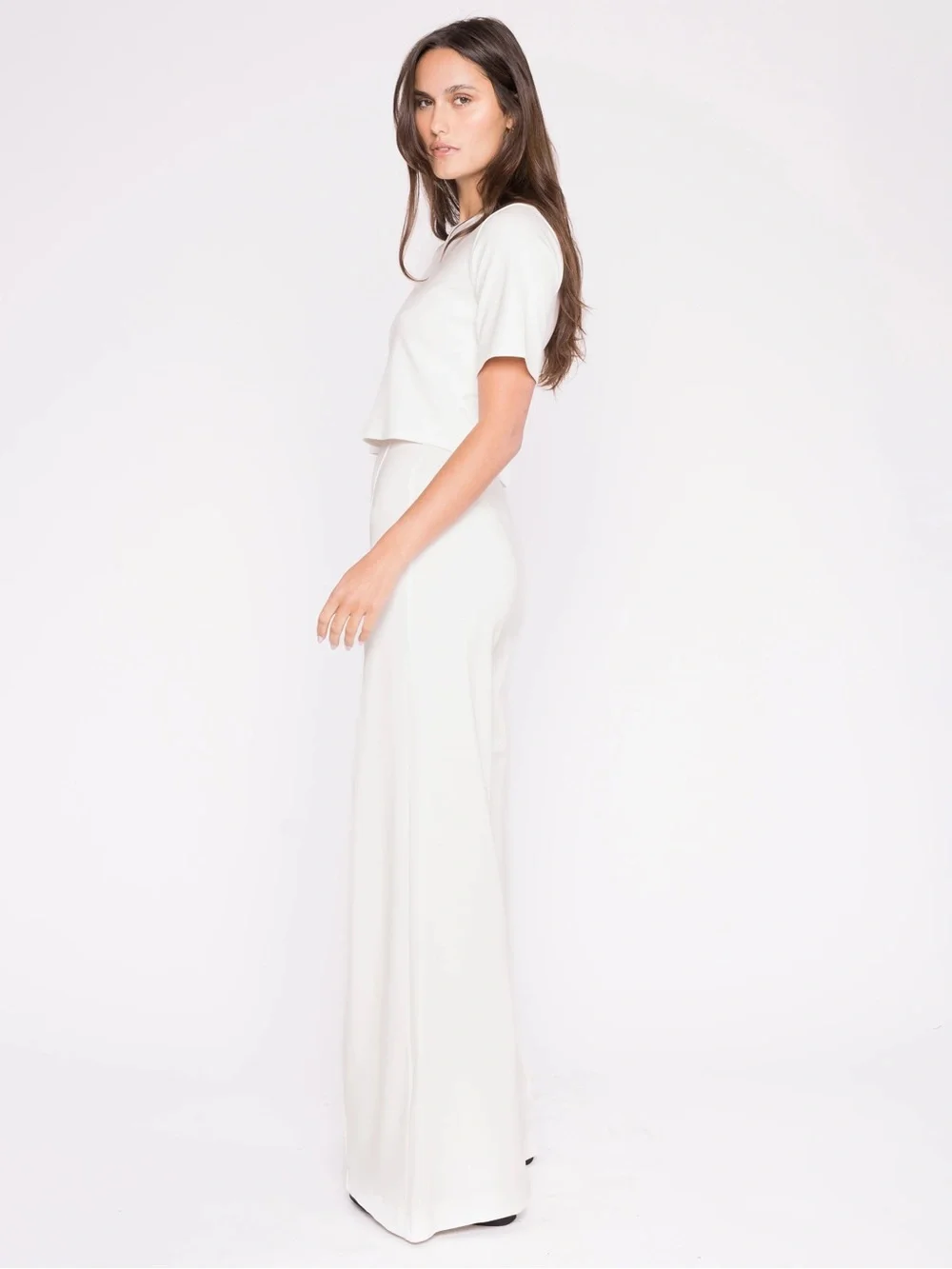 Ripley Rader Ponte Knit Wide Leg Pant XS Off White Pull On Stretch Minimalist - Picture 4 of 11